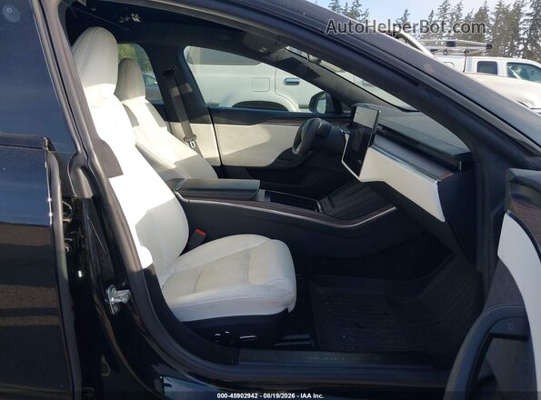 5YJSA1E57MF428445 2021 TESLA MODEL S Black წინა სალონის ხედი