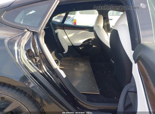 5YJSA1E57MF428445 2021 TESLA MODEL S Black VIN კოდის სტიკერის ხედი