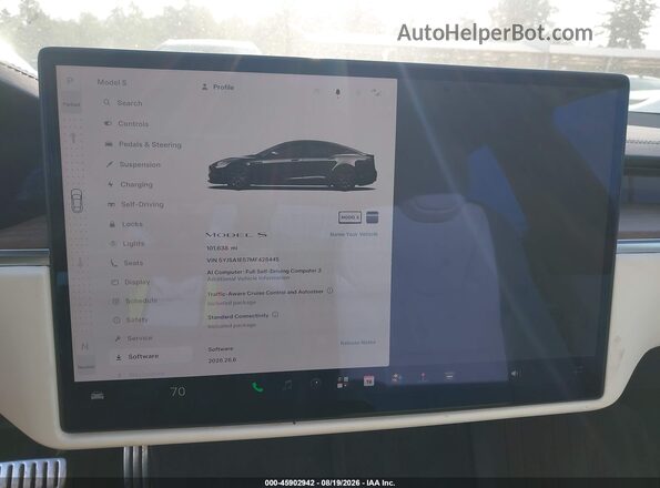 5YJSA1E57MF428445 2021 TESLA MODEL S Black უკანა სავარძლების ხედი