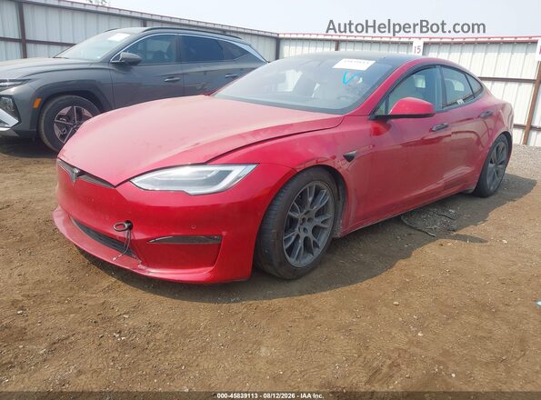 5YJSA1E57NF467795 2022 TESLA MODEL S Red Przód lewy