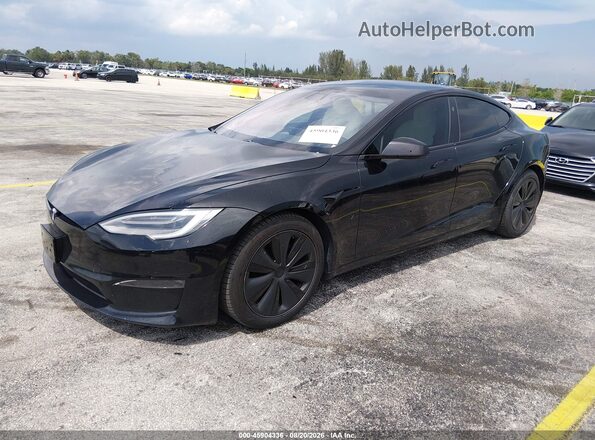 5YJSA1E58MF428454 2021 TESLA MODEL S Black Передня ліва чверть