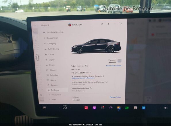 5YJSA1E59MF428477 2021 TESLA MODEL S Белый 