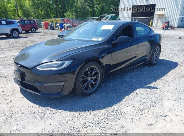 5YJSA1E5XMF428343 2021 TESLA MODEL S Черный Передняя левая четверть