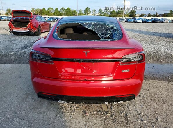 5YJSA1E60MF434693 2021 TESLA MODEL Красный Вид сзади