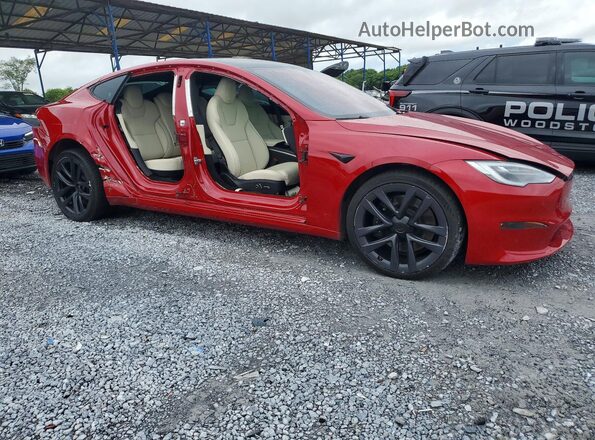 5YJSA1E62NF472248 2022 TESLA MODEL Красный Передняя правая четверть