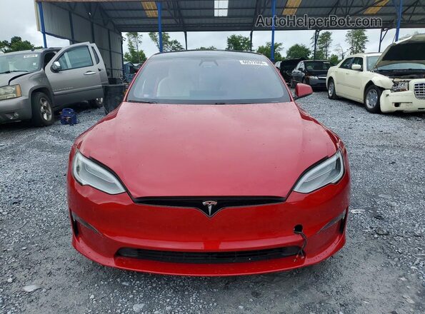 5YJSA1E62NF472248 2022 TESLA MODEL Красный Вид спереди