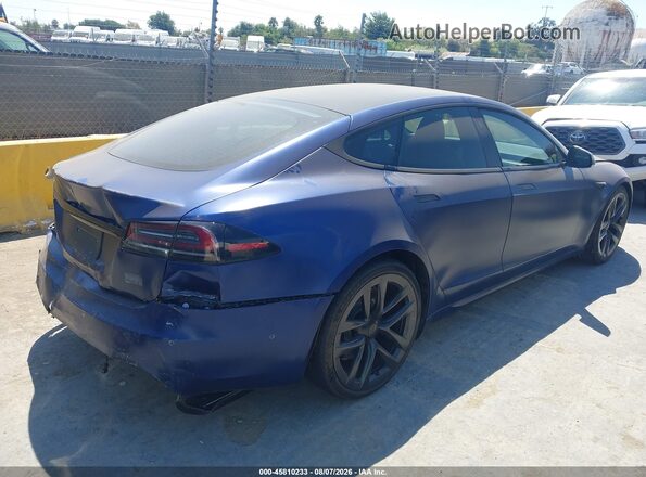 5YJSA1E65NF483325 2022 TESLA MODEL S Синий Задняя правая четверть