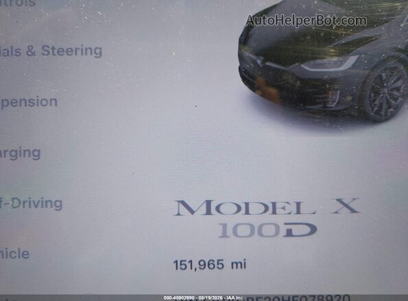 5YJXCBE20HF078920 2017 TESLA MODEL X Черный 