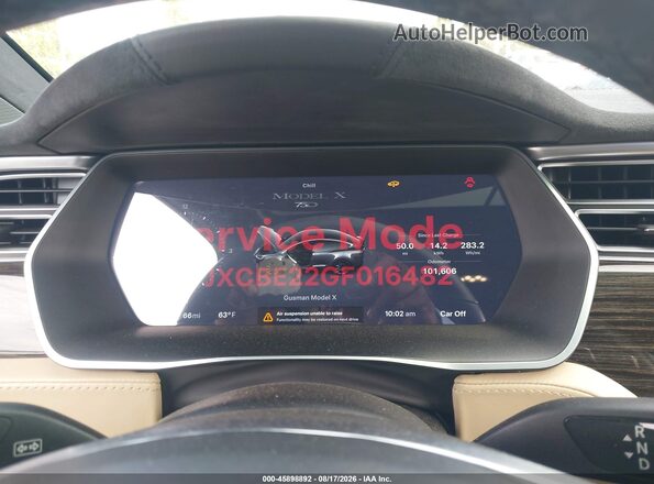 5YJXCBE22GF016482 2016 TESLA MODEL X Black Հետևի նստատեղերի տեսք
