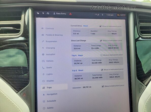 5YJXCBE2XLF300064 2020 TESLA MODEL White Vista del cuadro de instrumentos