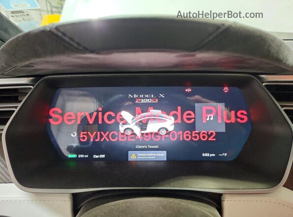 5YJXCBE49GF016562 2016 TESLA MODEL White Instrument cluster view