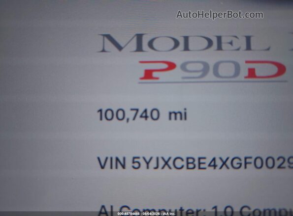 5YJXCBE4XGF002993 2016 TESLA MODEL X Золотой Вид задних сидений