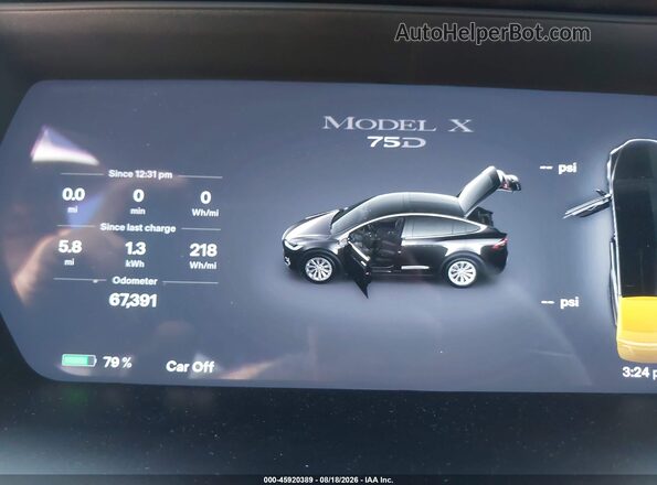 5YJXCDE22GF026263 2016 TESLA MODEL X Черный Вид задних сидений