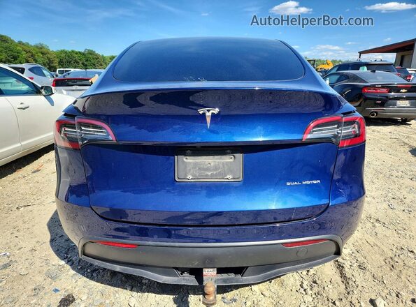 5YJYGAEE0MF196165 2021 TESLA MODEL Blue უკანა ხედი