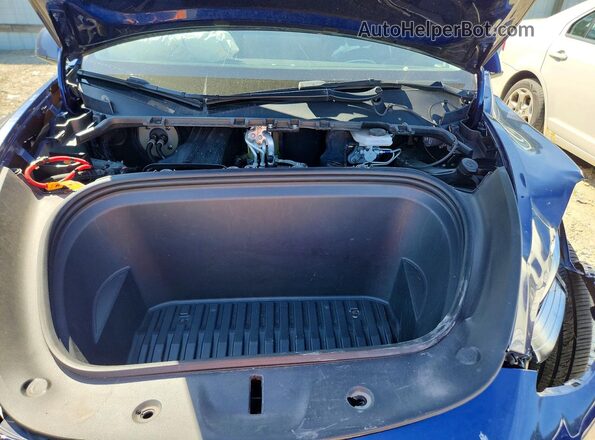 5YJYGAEE0MF196165 2021 TESLA MODEL Blue ძრავის განყოფილების ხედი