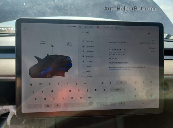5YJYGAEE3MF196158 2021 TESLA MODEL Blue Vista del cuadro de instrumentos