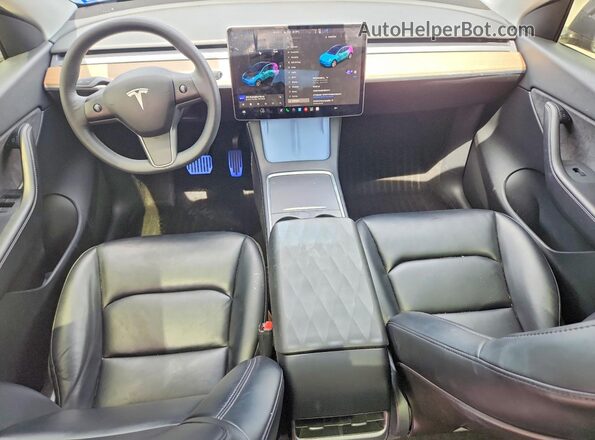 5YJYGAEE7MF211471 2021 TESLA MODEL Синий Вид панели приборов