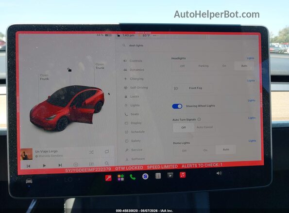5YJYGDEE1MF232379 2021 TESLA MODEL Y Красный Вид задних сидений
