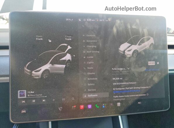 5YJYGDEE2LF015437 2020 TESLA MODEL White Instrument cluster view