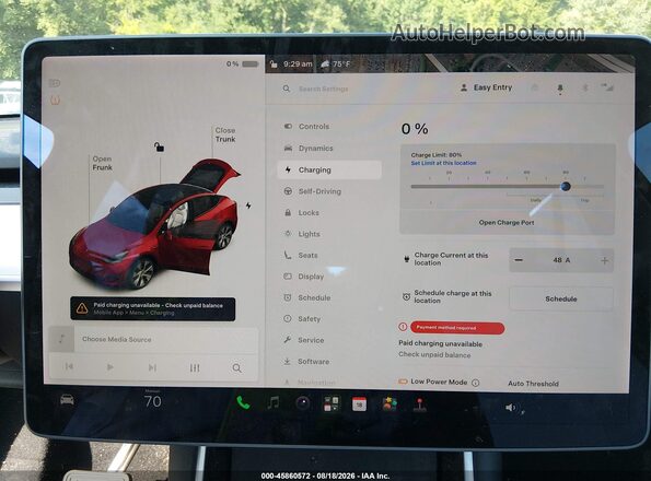 5YJYGDEE4MF104900 2021 TESLA MODEL Y Красный 