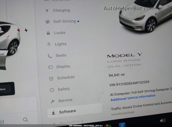 5YJYGDEE4MF122250 2021 TESLA MODEL Y White Rear seats view