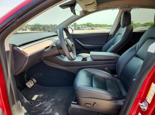 5YJYGDEE4MF232649 2021 TESLA MODEL Red Вид салону спереду