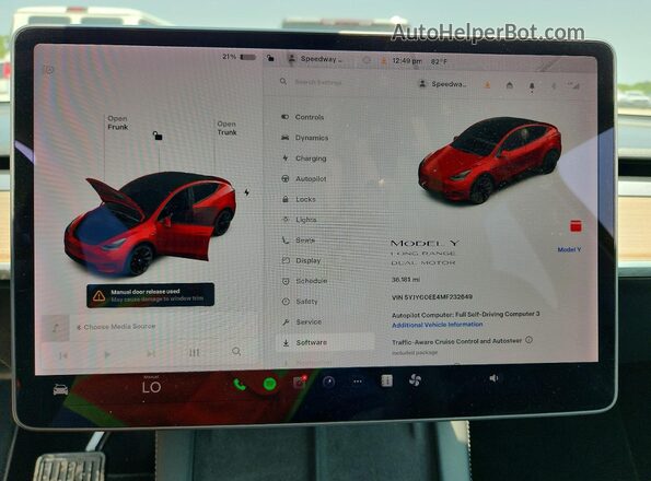5YJYGDEE4MF232649 2021 TESLA MODEL Red Вид щитка приладів