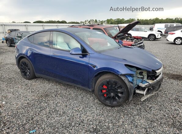 5YJYGDEE5MF067422 2021 TESLA MODEL Синий Передняя правая четверть