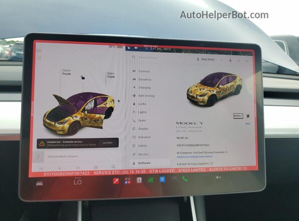 5YJYGDEE5MF067422 2021 TESLA MODEL Синий Вид щитка приборов