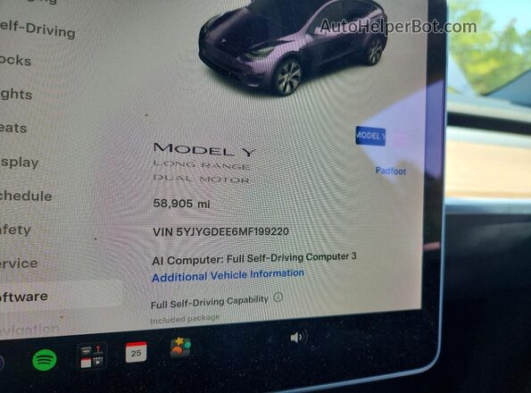 5YJYGDEE6MF199220 2021 TESLA MODEL Серый Вид щитка приборов