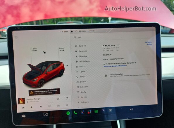 5YJYGDEE7LF059790 2020 TESLA MODEL Red Սարքավորումների վահանակի տեսք