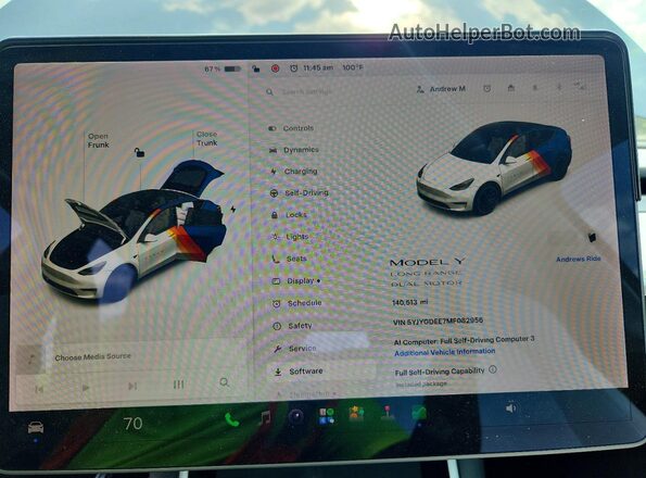 5YJYGDEE7MF082956 2021 TESLA MODEL Gray Вид щитка приладів