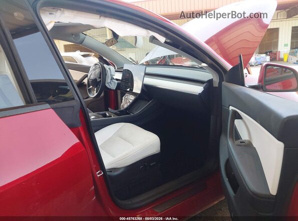 5YJYGDEE7MF118466 2021 TESLA MODEL Y Red Widok wnętrza z przodu