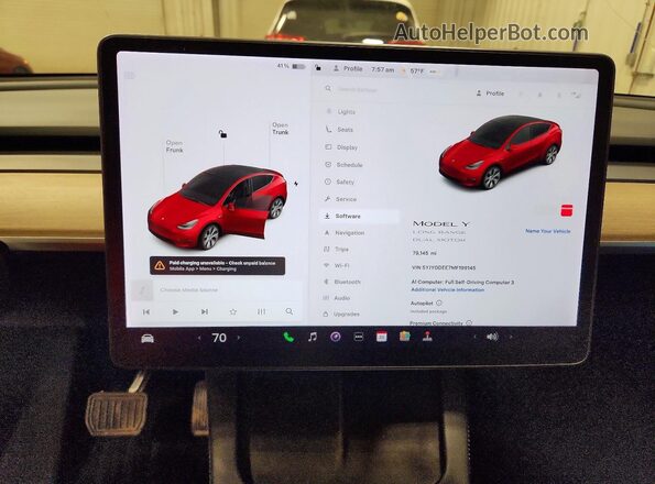 5YJYGDEE7MF199145 2021 TESLA MODEL Red Вид щитка приладів