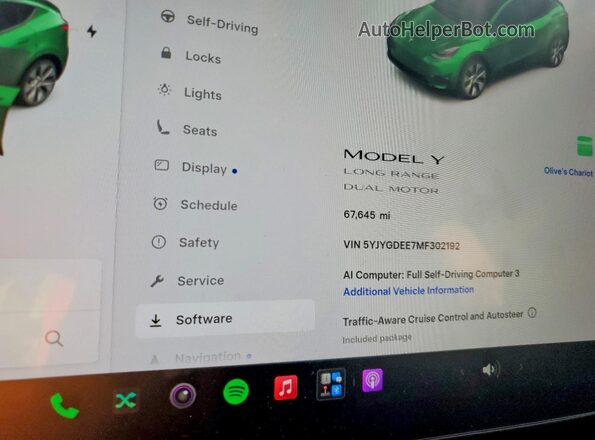 5YJYGDEE7MF302192 2021 TESLA MODEL Blue Вид щитка приладів