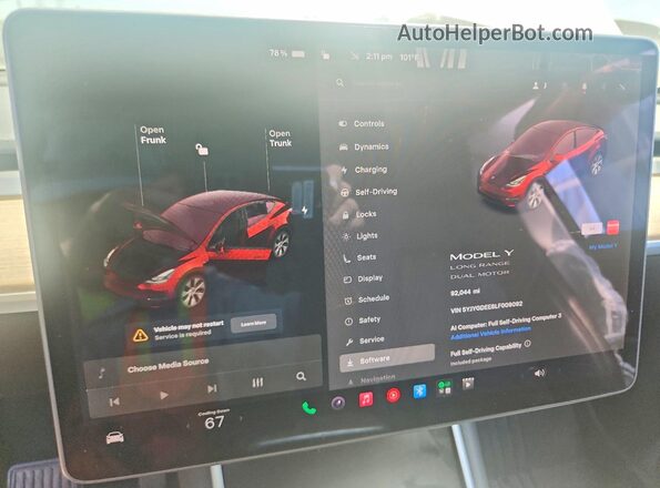 5YJYGDEE8LF009092 2020 TESLA MODEL White Սարքավորումների վահանակի տեսք