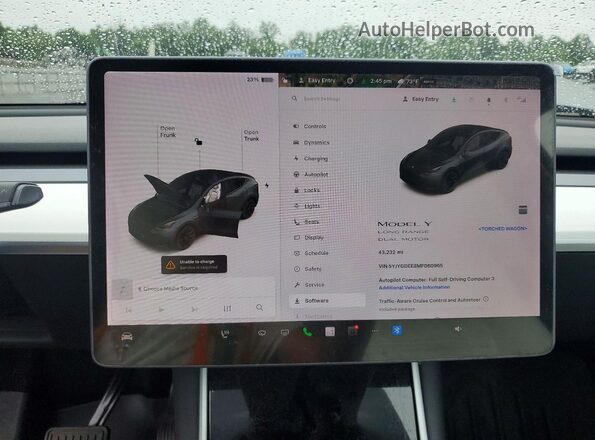 5YJYGDEE8MF060965 2021 TESLA MODEL Black ხელსაწყოთა პანელის ხედი