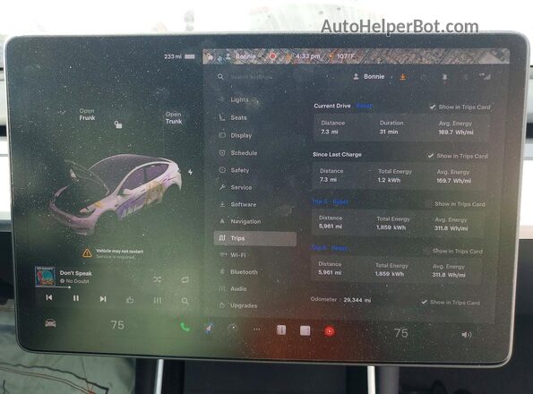 5YJYGDEE9LF055661 2020 TESLA MODEL White Widok zestawu wskaźników