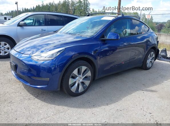 5YJYGDEE9LF059841 2020 TESLA MODEL Y Blue წინა მარცხენა ხედი სამი მეოთხედიდან
