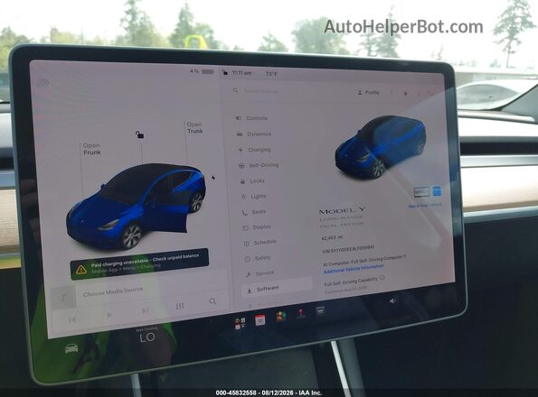 5YJYGDEE9LF059841 2020 TESLA MODEL Y Blue უკანა სავარძლების ხედი