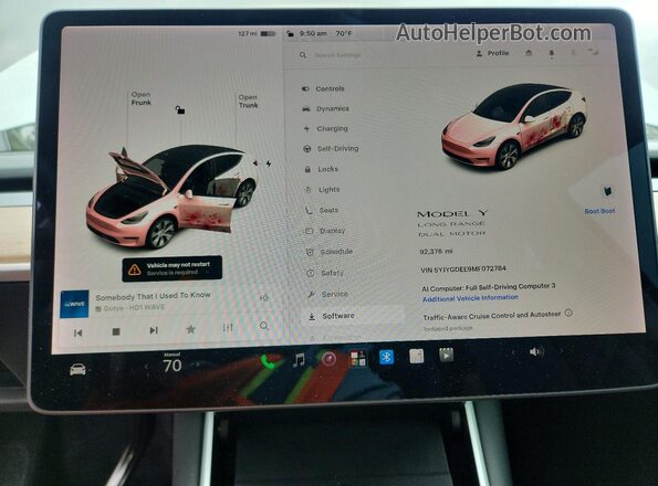 5YJYGDEE9MF072784 2021 TESLA MODEL Белый Вид щитка приборов