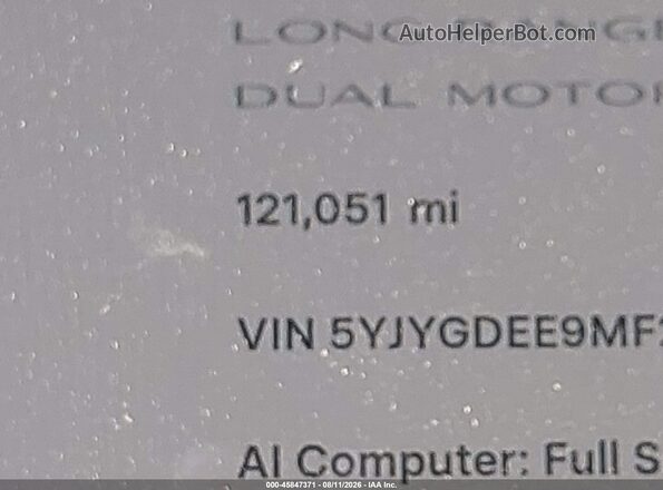 5YJYGDEE9MF212364 2021 TESLA MODEL Y White 