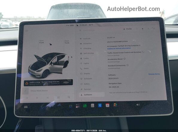 5YJYGDEE9MF212364 2021 TESLA MODEL Y White 