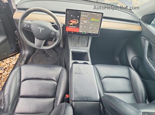 5YJYGDEEXMF142003 2021 TESLA MODEL Gray წინა პანელის ხედი