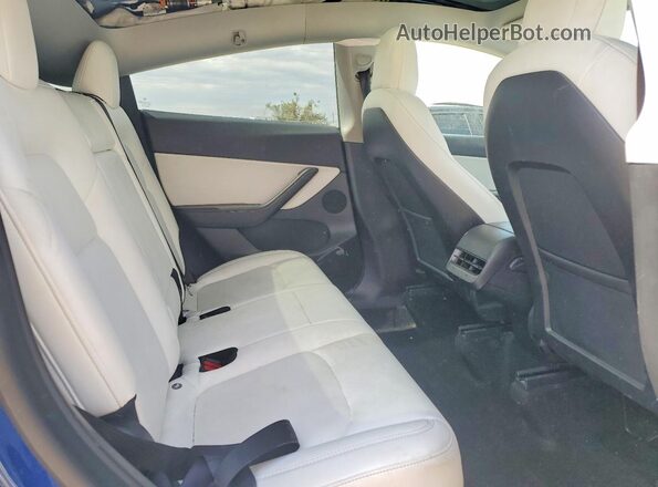 5YJYGDEEXMF152482 2021 TESLA MODEL Blue Vista de los asientos traseros
