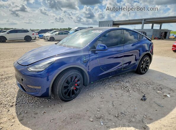 5YJYGDEF1LF000470 2020 TESLA MODEL Blue Rear left
