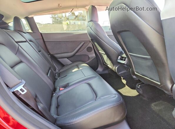 5YJYGDEF4LF002228 2020 TESLA MODEL Red უკანა სავარძლების ხედი