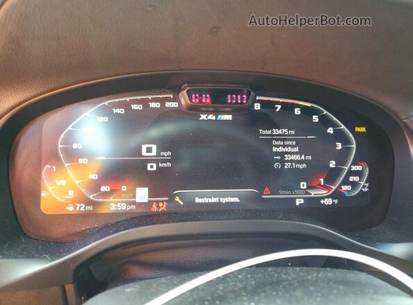 5YM23EC00N9N37115 2022 BMW X4 Blue Instrument cluster view
