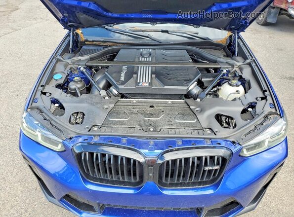 5YM23EC00N9N37115 2022 BMW X4 Blue Engine compartment view