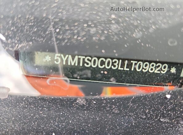 5YMTS0C03LLT09829 2020 BMW X3 Silver VIN კოდის სტიკერის ხედი